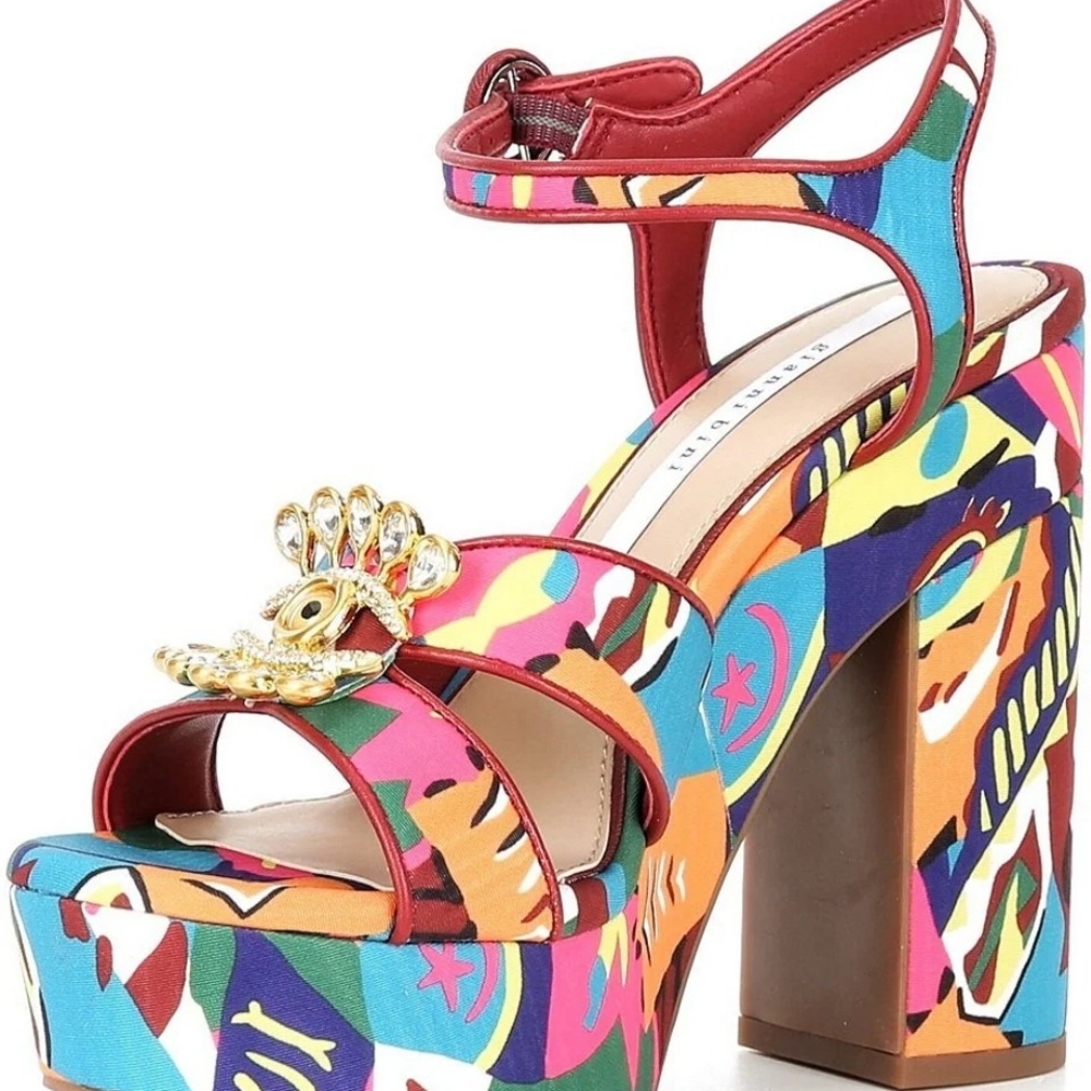 Vibrant Multicolor Platform Sandals - Picture 5 of 10